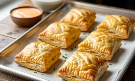 Buffalo Blitz Bites (Puff pastry stuffed with buffalo chicken dip)