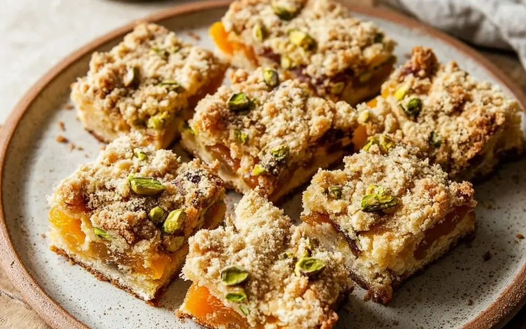 Buttery Apricot Pistachio Squares