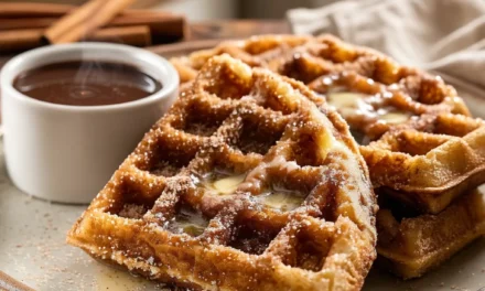 Churro Waffles with Mexican Chocolate