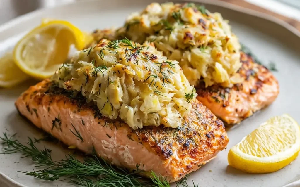 Crab-Stuffed Salmon Fillets