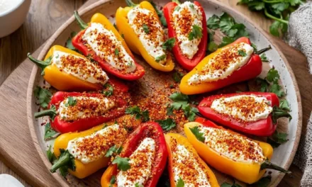 Cream Cheese Stuffed Mini Sweet Peppers with Tajin