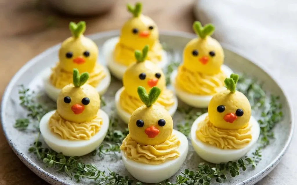 Easy Easter Deviled Egg Chicks