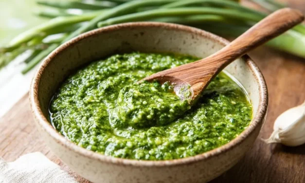 Easy Garlic Scape Pesto