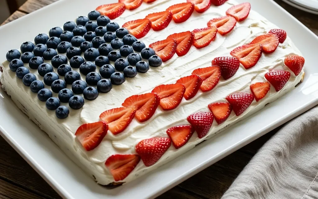 Fresh Berry Chantilly Flag Cake