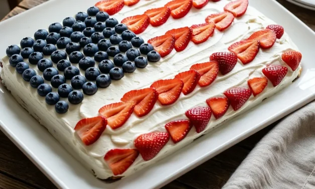 Fresh Berry Chantilly Flag Cake