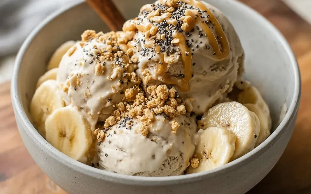Frozen Banana Nice Cream Breakfast