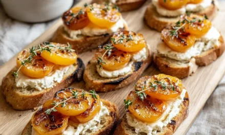 Grilled Apricot and Goat Cheese Crostini