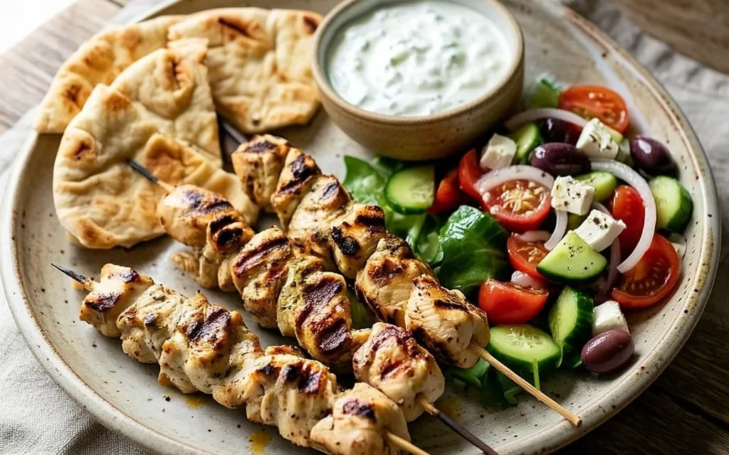 Healthy Greek Chicken Souvlakis