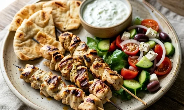 Healthy Greek Chicken Souvlakis