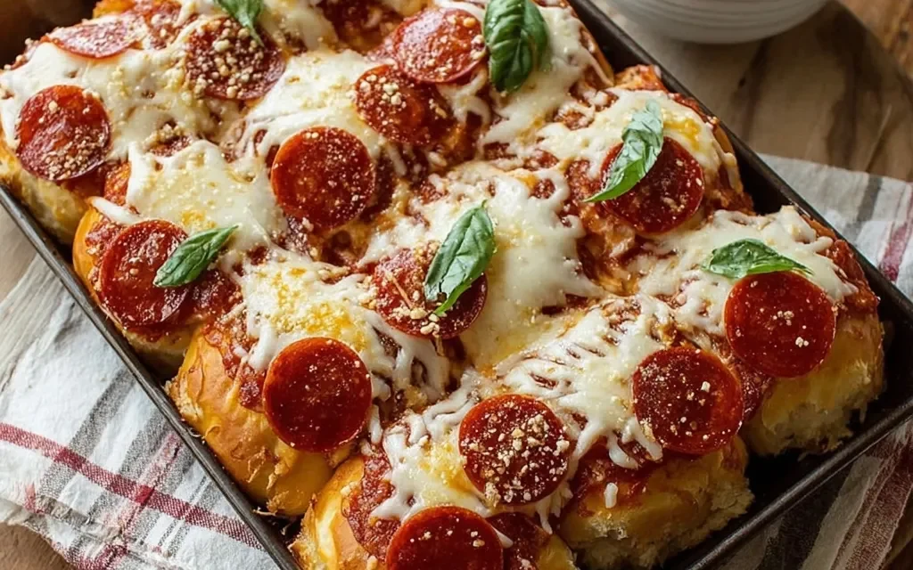 Hot Honey Pepperoni Pizza Sliders