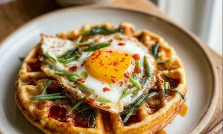 Kimchi Scallion Waffles