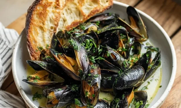 Mussels in White Wine Garlic Sauce