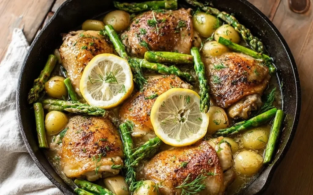 One-Pot Lemon Garlic Chicken with Spring Veggies