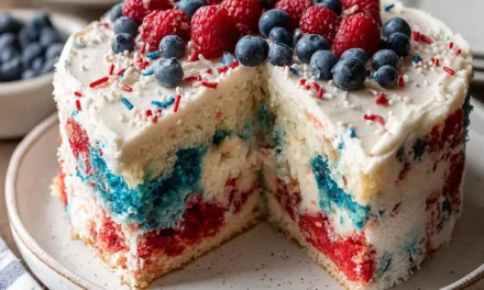 Patriotic Firecracker Poke Cake