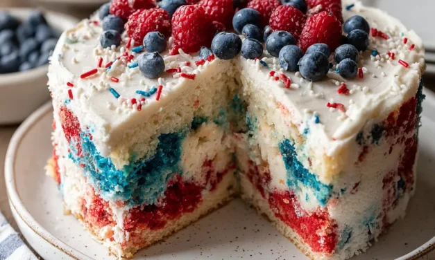 Patriotic Firecracker Poke Cake