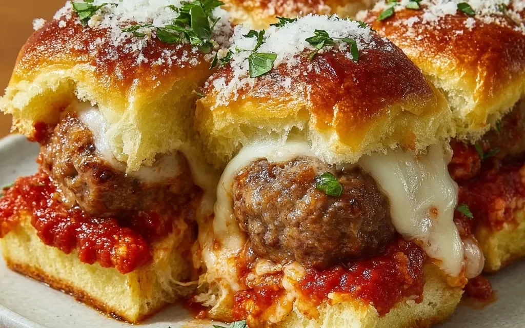 Pull-Apart Meatball Parm Sliders