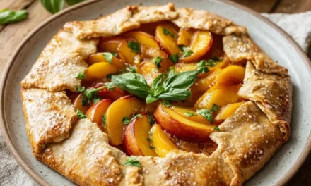 Rustic Peach and Basil Galette