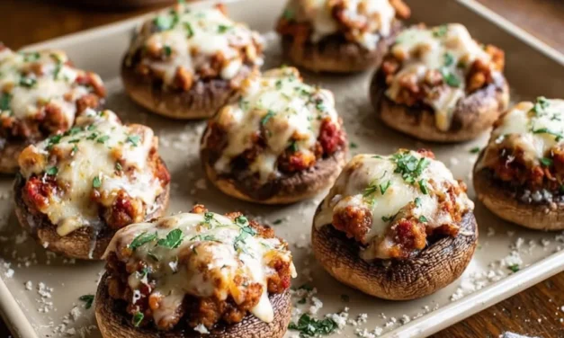 Spicy Sausage Stuffed Mushrooms