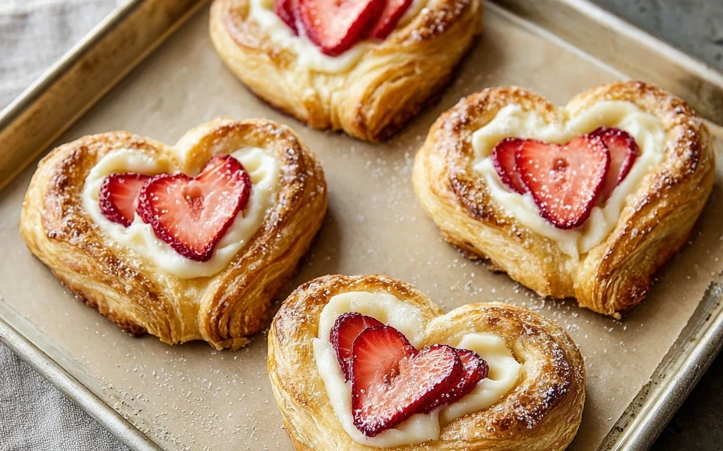 Strawberry Cream Cheese Heart Danishes