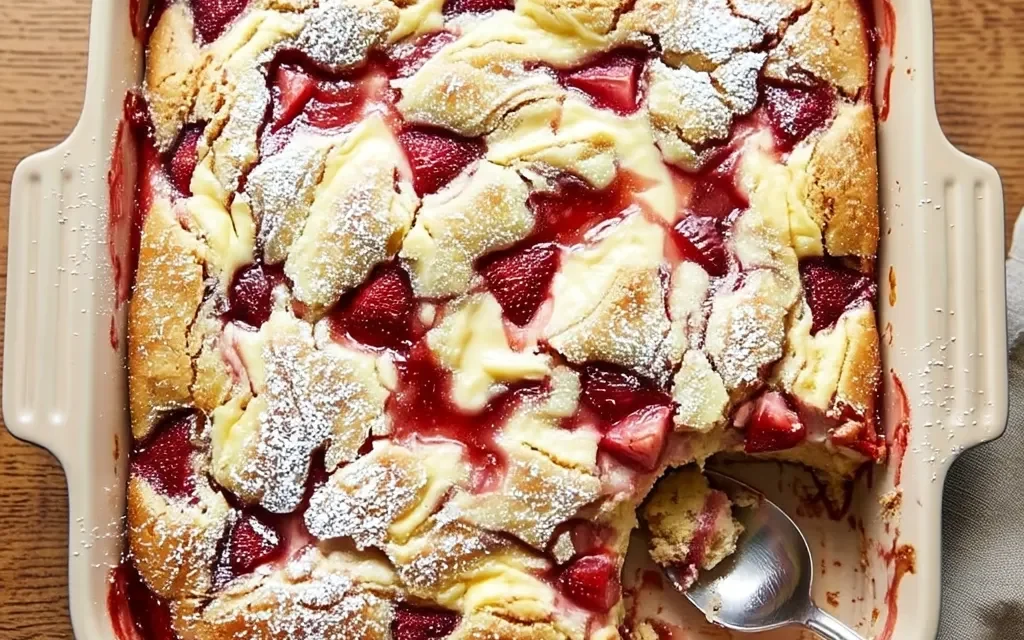 Strawberry Earthquake Cake