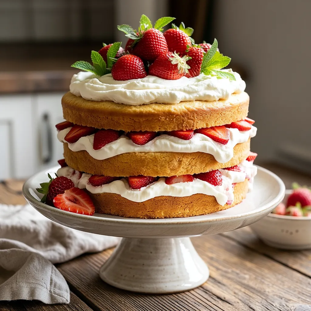 Strawberry Shortcake Layer Cake - Instantly Recipes