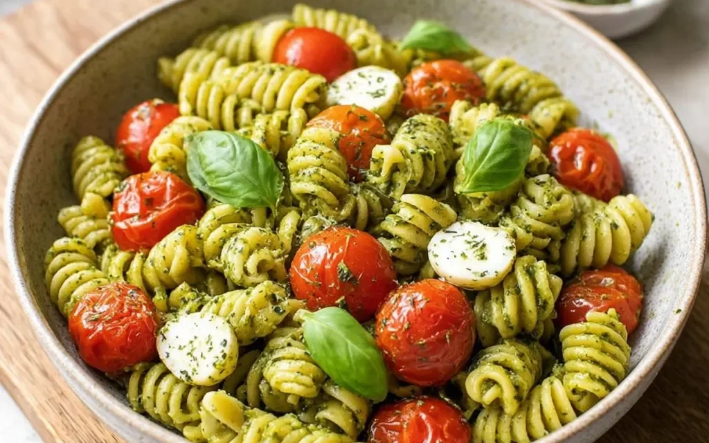 Summer Pesto Pasta with Cherry Tomatoes