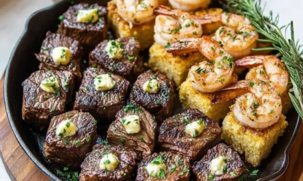 Surf and Turf Steak Bites with Garlic Butter