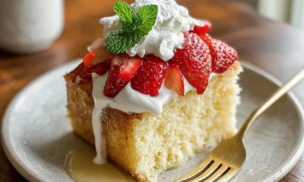 Tres Leches Cake with Fresh Strawberry Topping