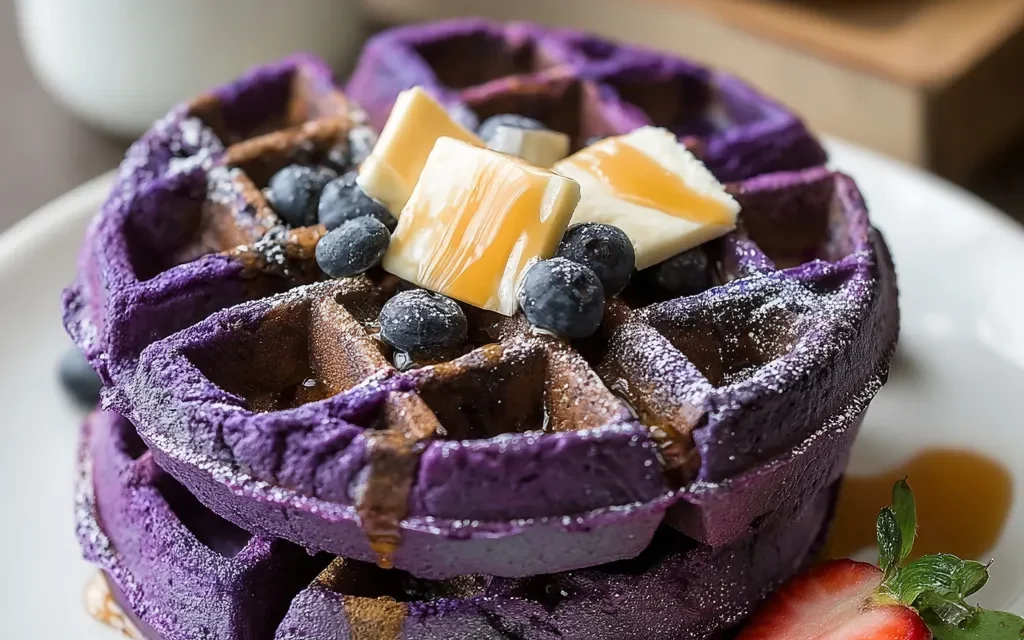 Ube Mochi Waffles