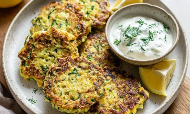 Zucchini Fritters with Garlic Yogurt Sauce