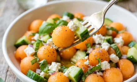 Cantaloupe and Cucumber Salad with Basil & Feta: A Refreshing Summer Treat