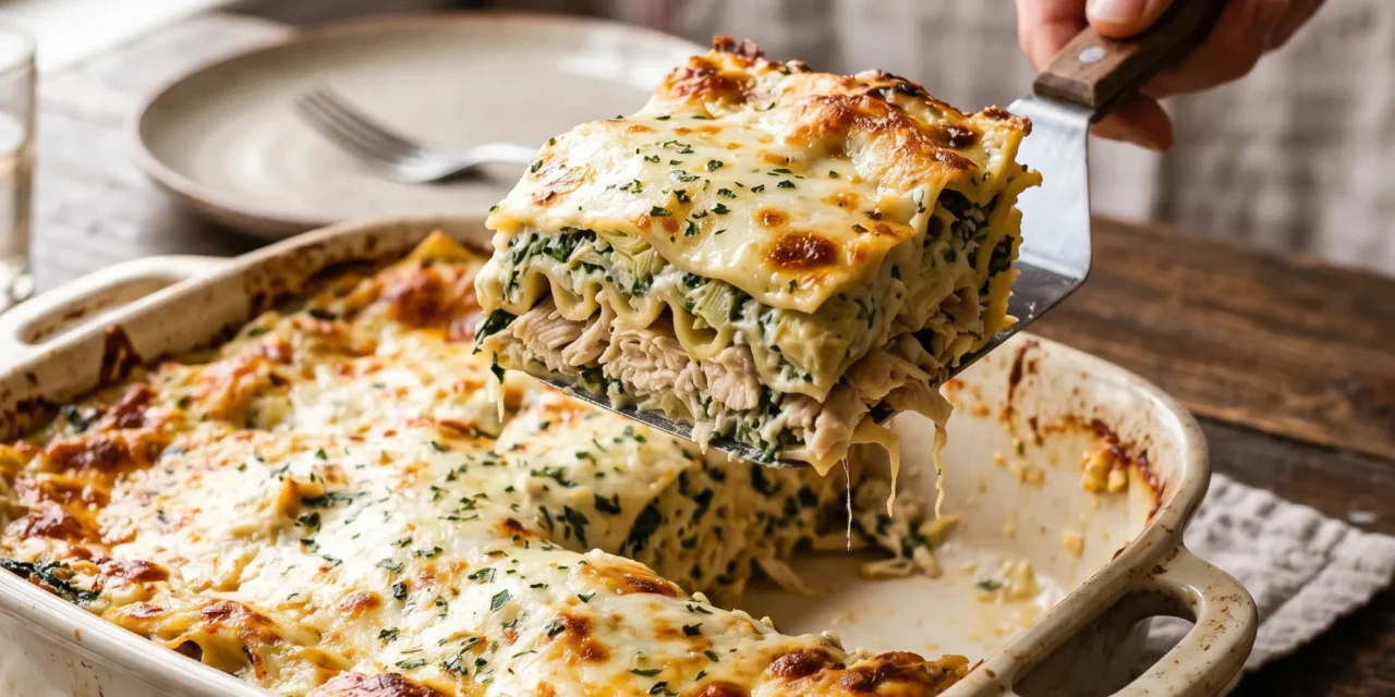 Chicken, Spinach & Artichoke Lasagna