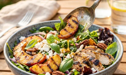 Grilled Peach & Feta Chicken Salad