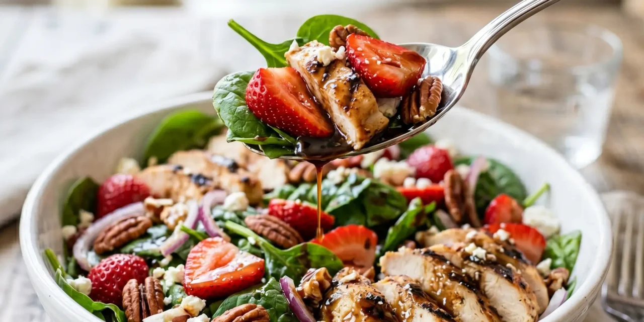 Enjoy a Refreshing Strawberry Spinach Chicken Salad Today!