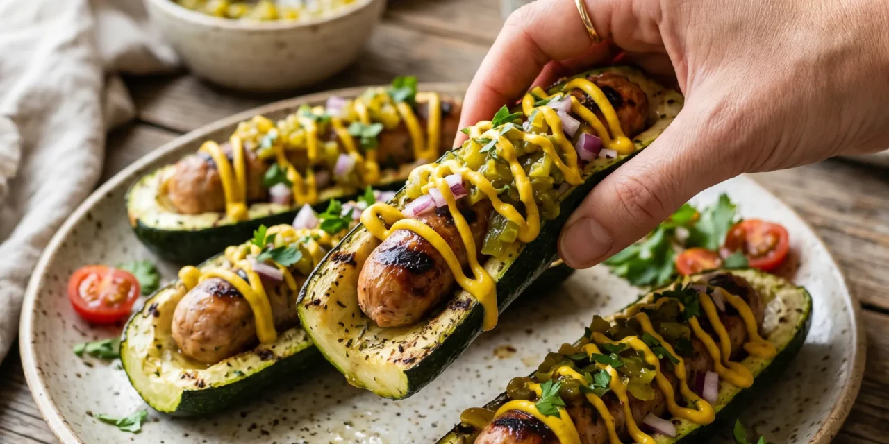 Zucchini Bun Hot Dogs