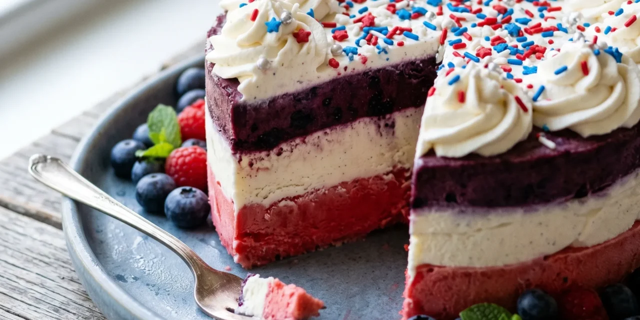 Celebrate with Delicious American Flag Ice Cream Cake