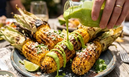 Grilled Corn with Avocado Dressing: A Fresh and Flavorful Delight