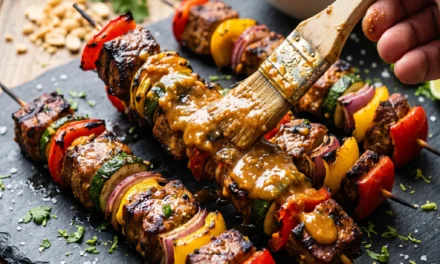 Grilled Pork Kebabs with Peanut Sauce: A Flavorful Delight