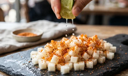 Jicama and Tajin Caviar: A Refreshing and Zesty Delight