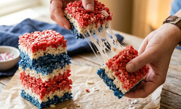 Red, White and Blue Crispy Rice Treats for a Festive Celebration