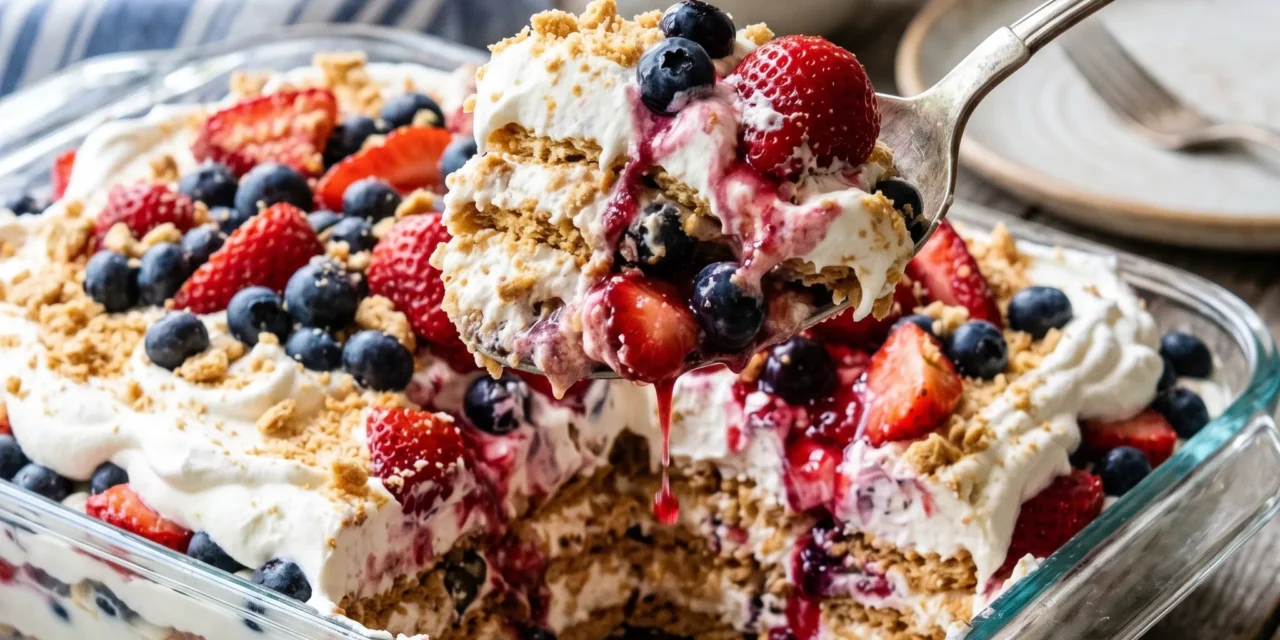 Red, White and Blue Icebox Cake: A Festive and Refreshing Dessert
