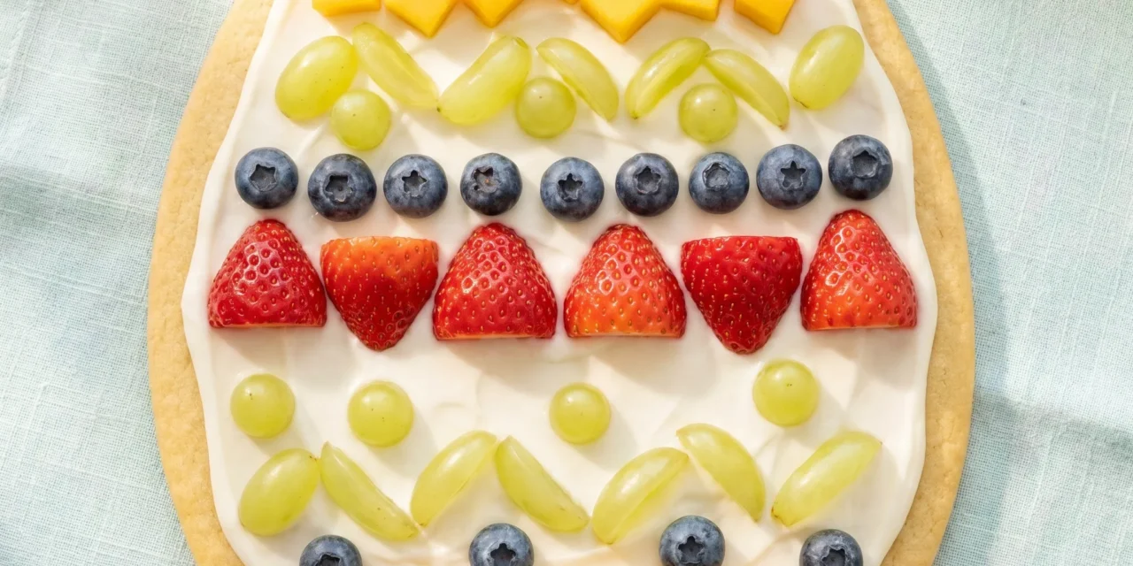 Easter Egg Shape Fruit Pizza: A Fun and Colorful Treat for Spring