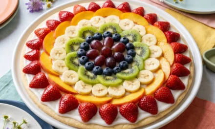 Rainbow Striped Fruit Pizza: A Colorful and Delicious Treat