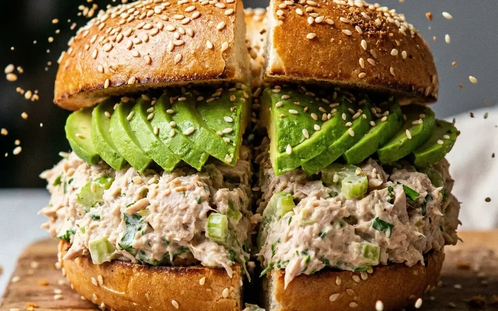 Avocado Tuna Bagel Sandwich: A Quick and Delicious Delight