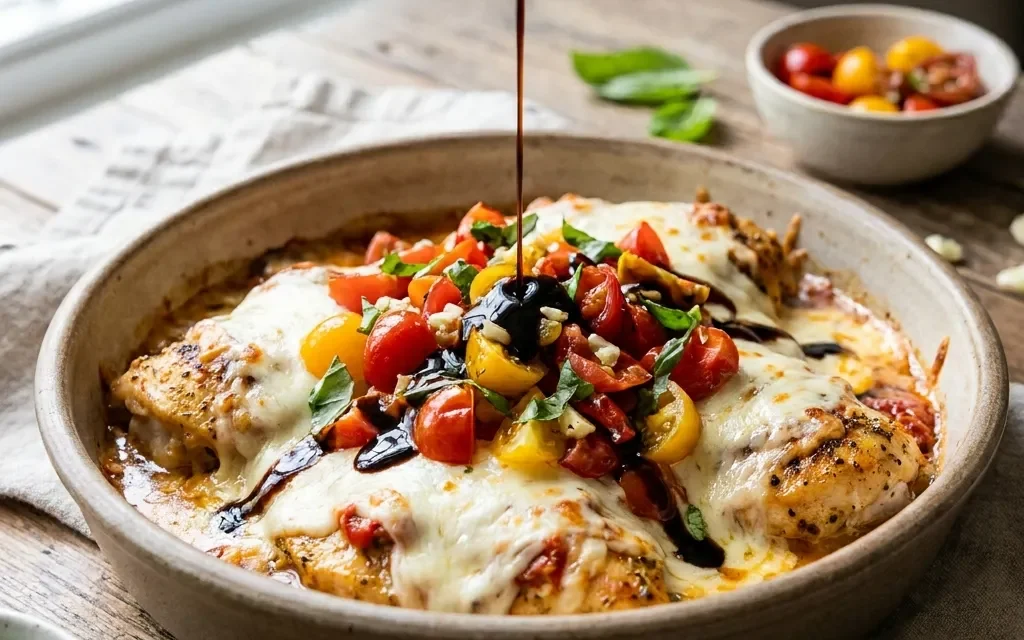 Bruschetta Chicken Bake: A Flavorful, Easy Dinner Delight