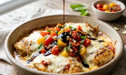 Bruschetta Chicken Bake: A Flavorful, Easy Dinner Delight