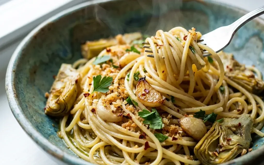 Garlicky Artichoke Spaghetti: A Delicious and Simple Recipe