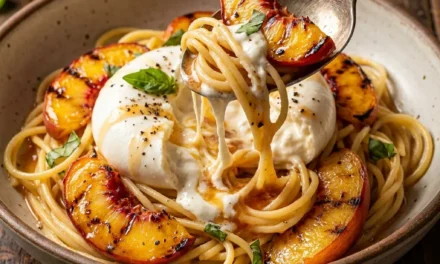 Enjoy Delicious Peach Burrata Pasta in Just 30 Minutes
