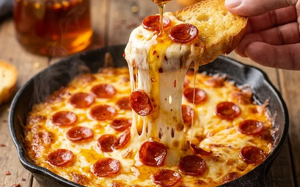 Experience the Irresistible Hot Honey Pepperoni Dip Today!